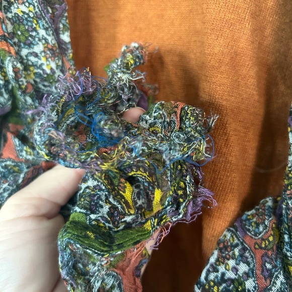 MNG by Mango Paisley Lightweight Scarf Sage, Yellow, White, Purple - Picture 8 of 11